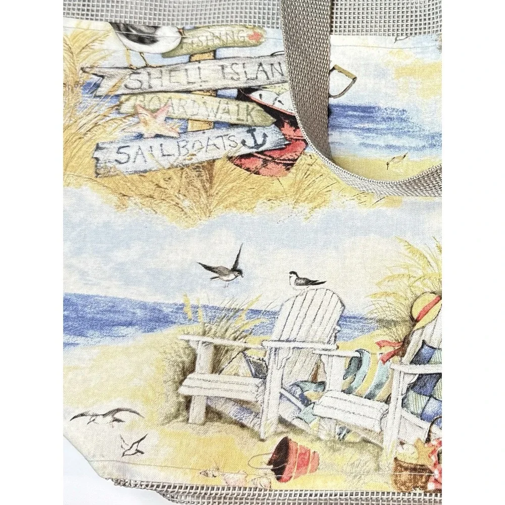 Beach Sand Seahorse Seagulls Pelican Large Tote NEW Lightweight 14 X 16